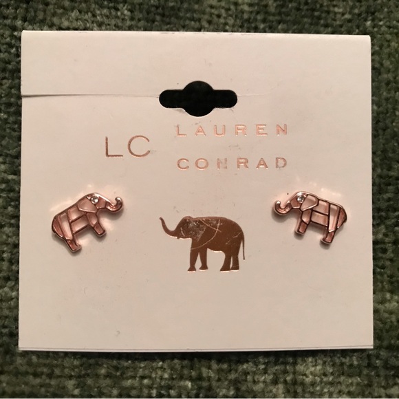 Lauren Conrad Elephant Pendant Necklace & Earrings Set in Rose Gold - Picture 6 of 9